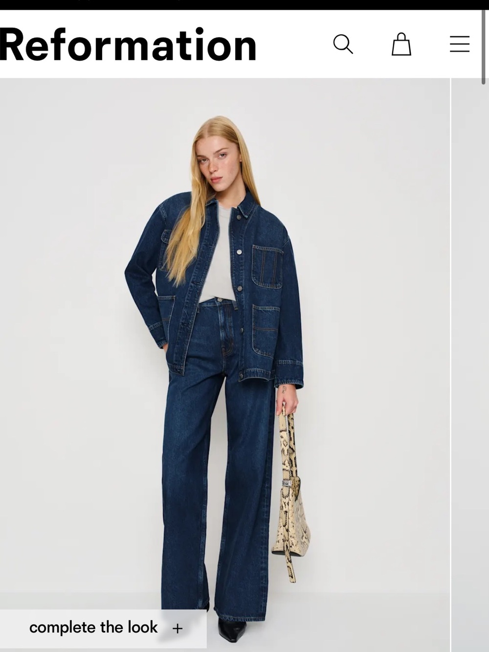 Women’s Denim chore jacket by reformation - Blue - Picture 2 of 6